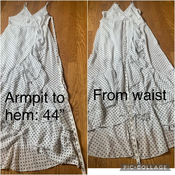 Sold 🎈Polka dot ruffle maxi slip dress size M - Picture 12 of 12